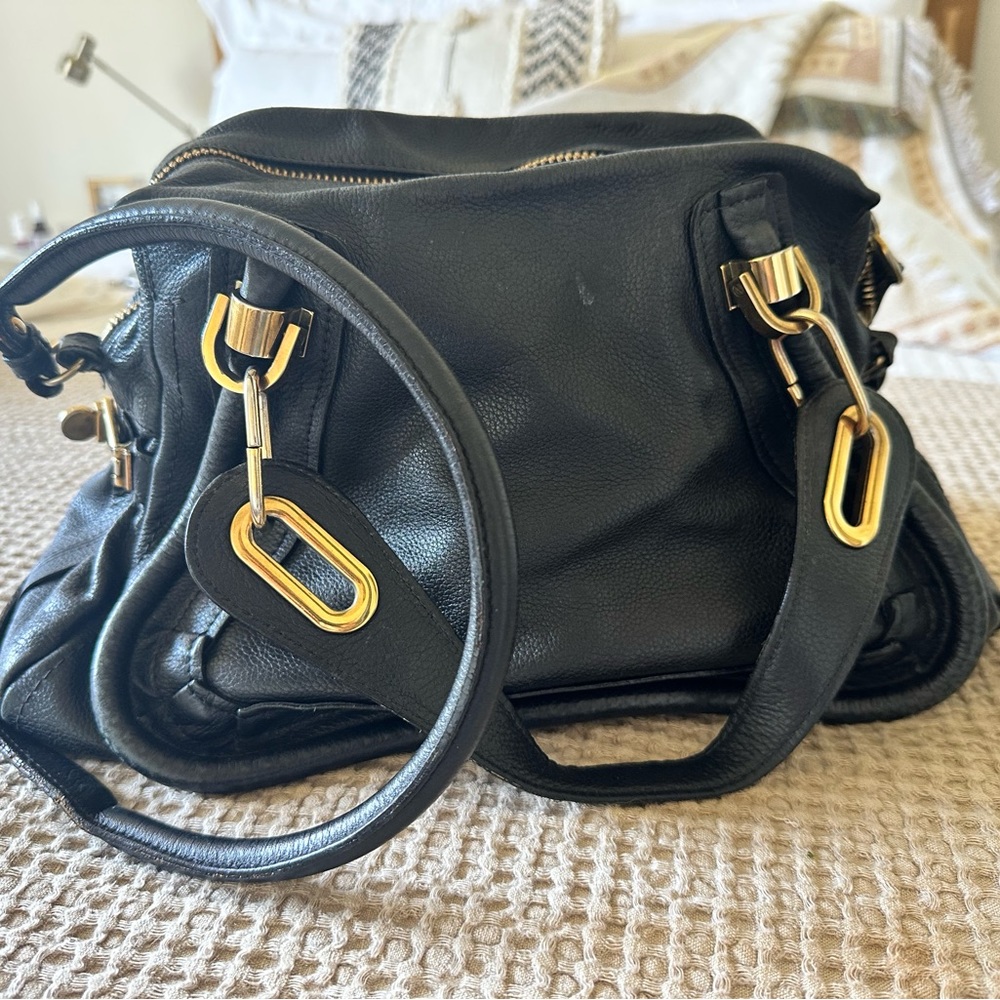 Chloe Paraty Bag - Black calfskin with gold hardware - a timeless classic 🖤
